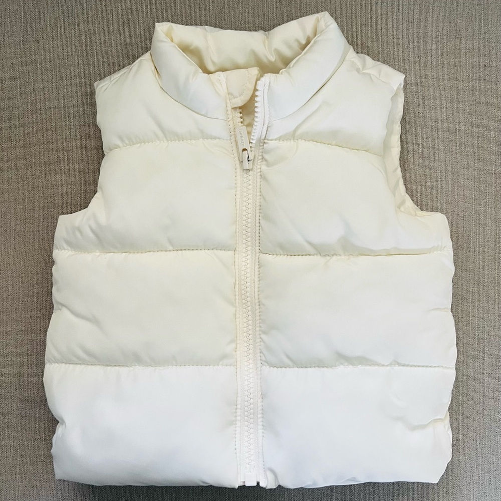 6-12 months Baby Old Navy Cream Puffer Vest